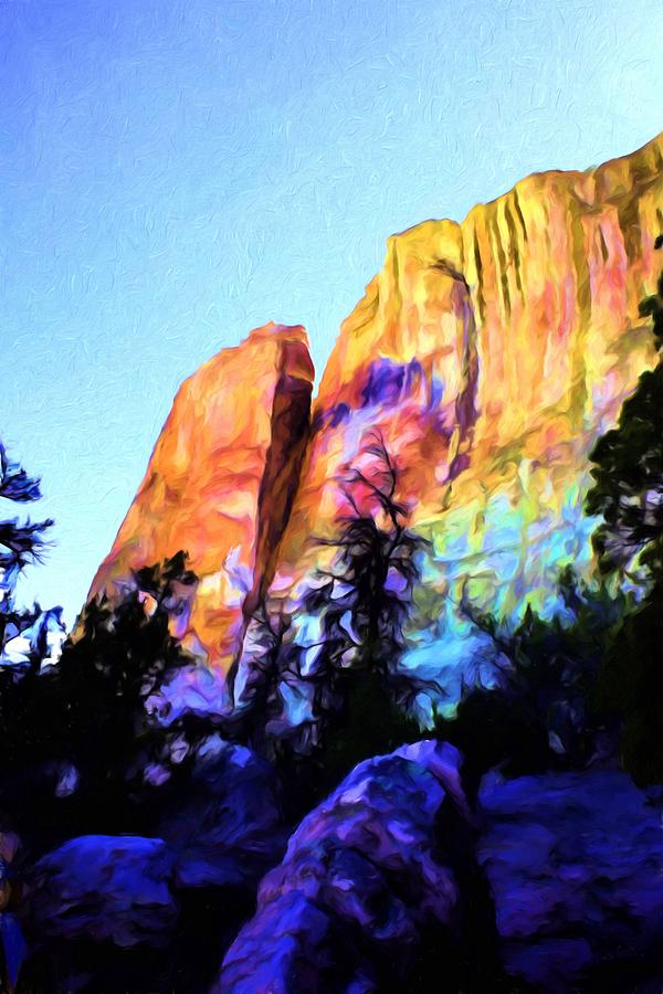 Light On Cliffs Painting by Jim Buchanan