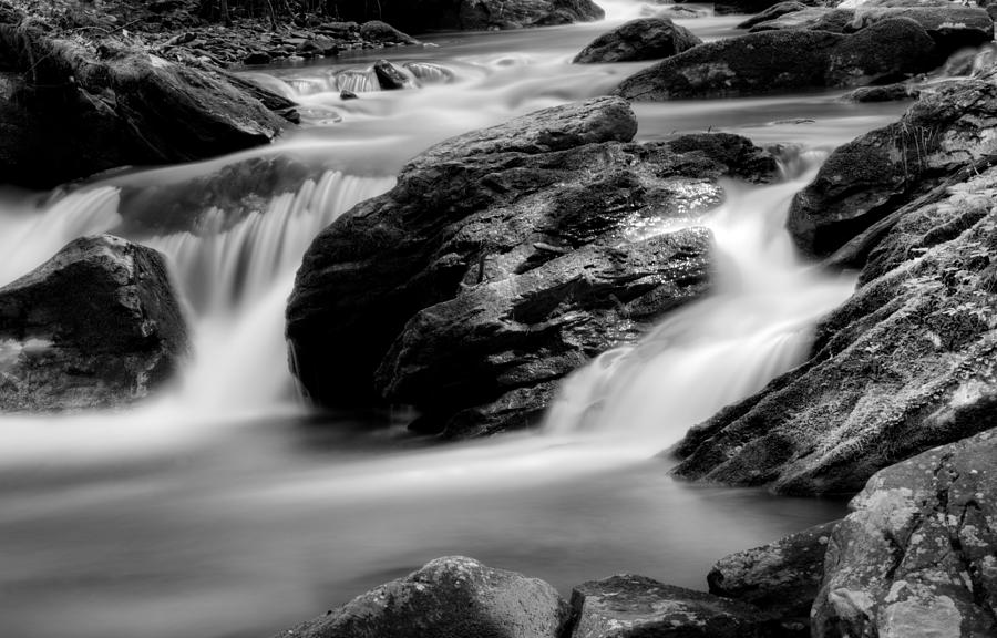 Light On Rocks and Water in Black and White Photograph by Greg and ...