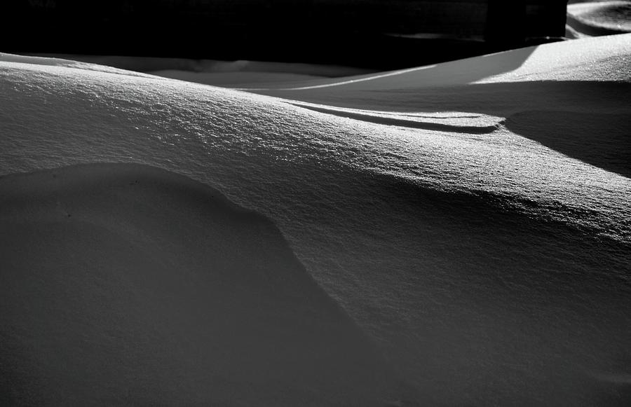 Light On Snow Drifts BW  Photograph by Lyle Crump