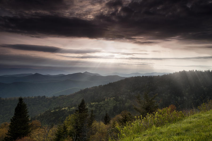 Mountain Photograph - Light on the Blue Ridge by Andrew Soundarajan