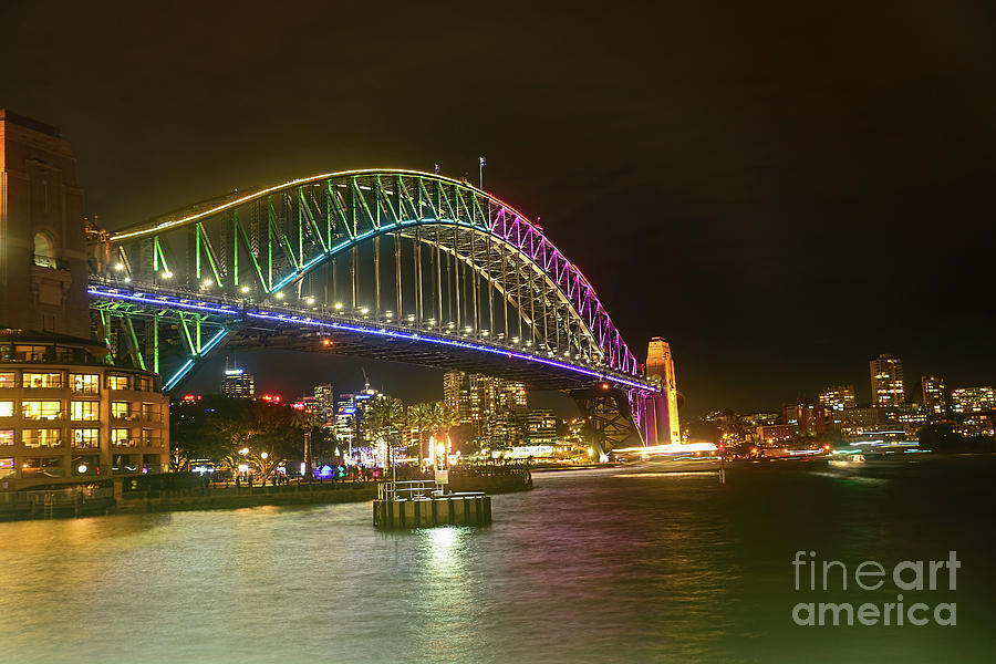 Architecture Photograph - Light on the Harbor Vivid Sydney by Kaye Menner by Kaye Menner