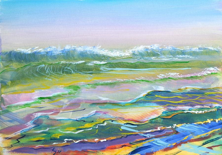 Light on the ocean waves at Fistral beach Mixed Media by Mike Jory