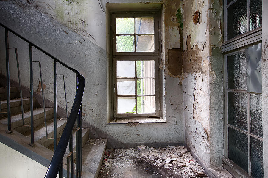 Light On The Stairs - Abandoned Building Photograph by Dirk Ercken