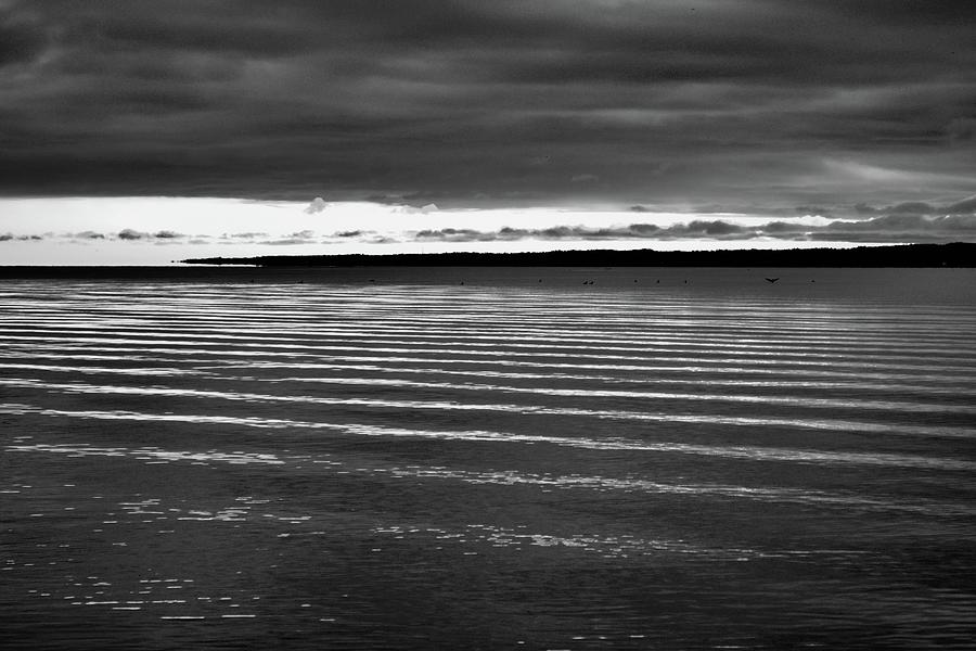 Light On The Waves 2 BW  Photograph by Lyle Crump