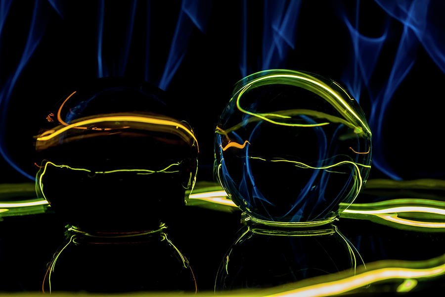 Light painted glass ball abstract Photograph by Sven Brogren