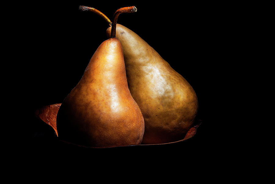 Light Painted pears still life Photograph by Vishwanath Bhat