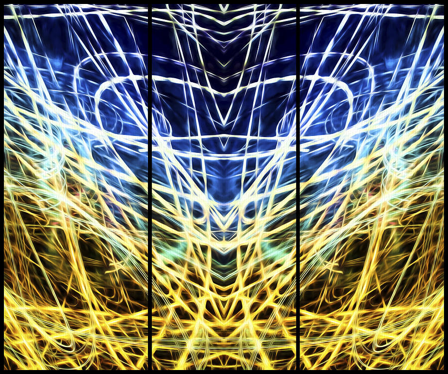 Light Painting Abstract Triptych #1  Photograph by John Williams