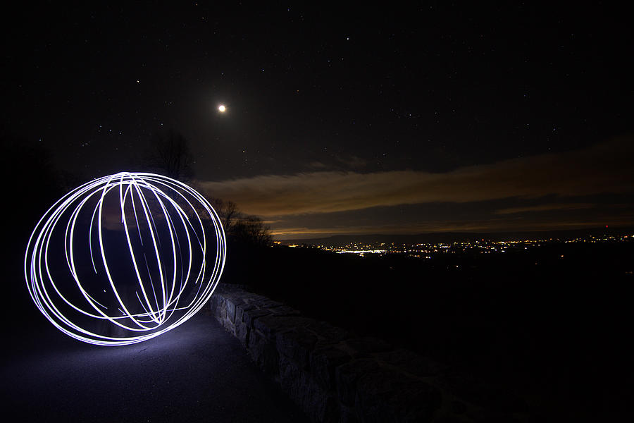 Light Painting on Skyline Drive Photograph by Shannon Louder