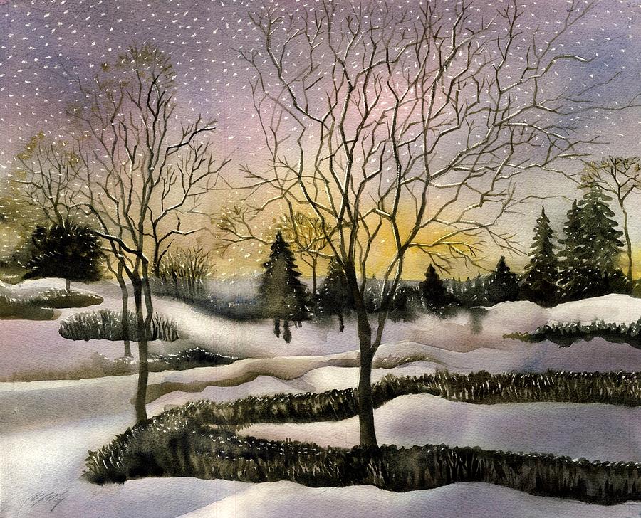 Light Snow In The Morning Painting by Alfred Ng