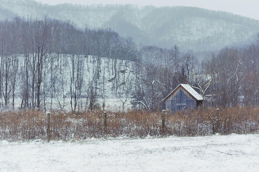 Light Snow Small Barn Photograph by Mark Mitchell