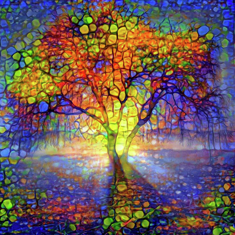 Light through the tree Mixed Media by Lilia D