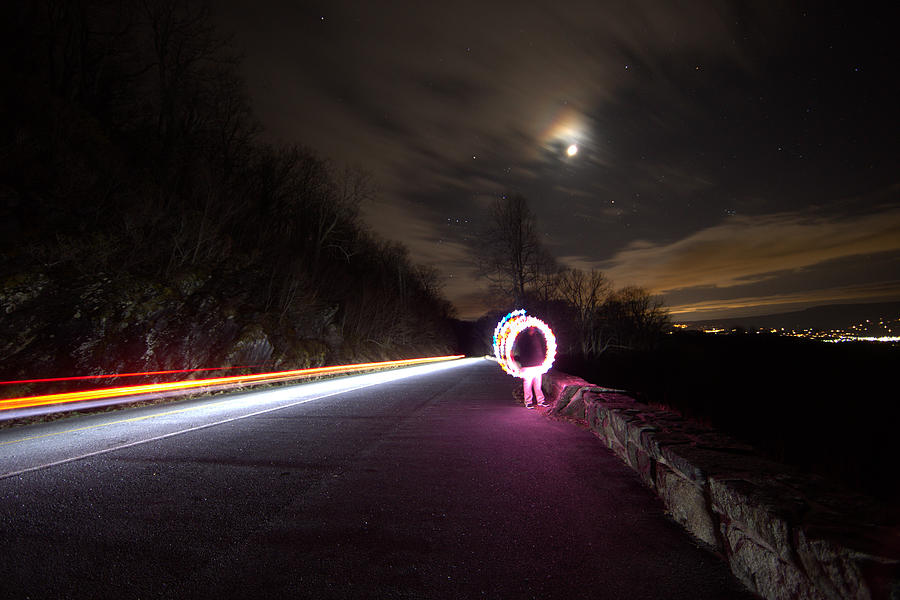 Light trails and painting Photograph by Shannon Louder