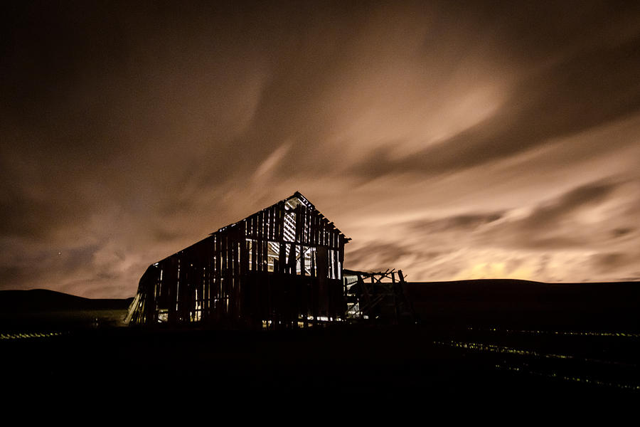 Lighted Barn Photograph by Brad Stinson