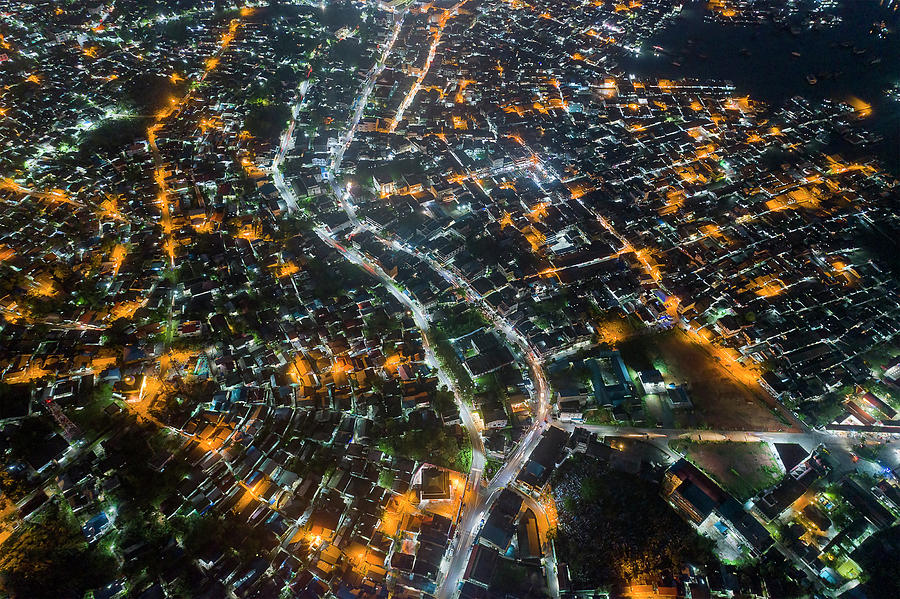 Lighted buildings from above Photograph by Pradeep Raja PRINTS