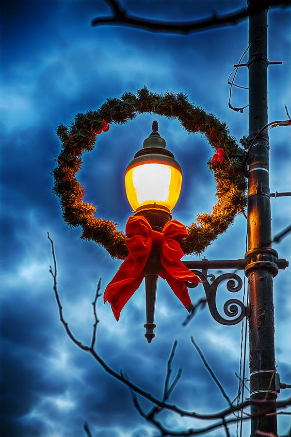 Lighted Christmas Wreath Digital Art by John Haldane
