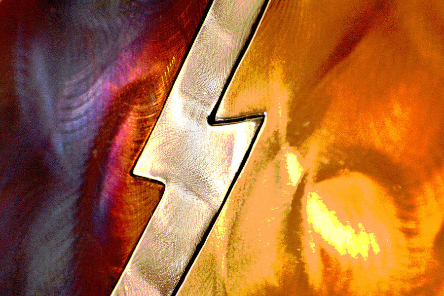 Lightening Bolt Abstract Posterized Photograph by Linda Brody