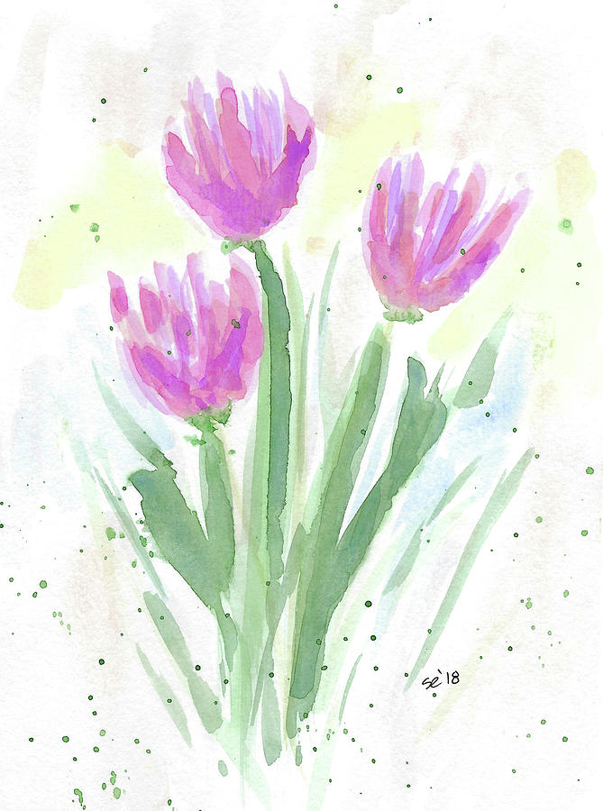 Flower Painting - Lighthearted Tulips by Susan Campbell