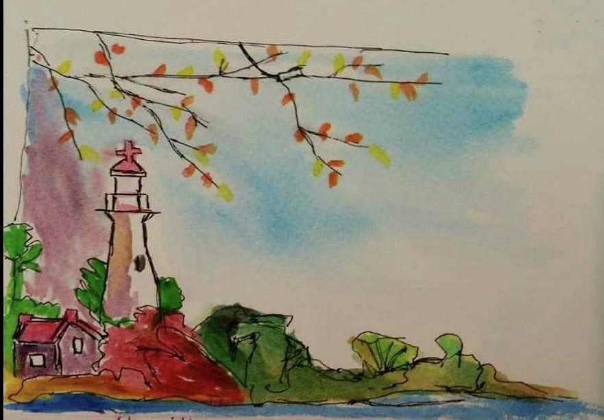 Lighthouse Painting by Ali Baucom