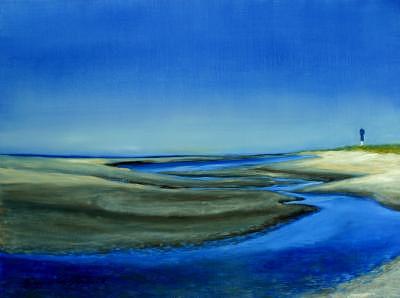 Sandbar Painting - Lighthouse And Beach-Charleston-South Carolina by Jeanie Chadwick Sandbar Painting - Lighthouse And Beach-Charleston-South Carolina by Jeanie Chadwick