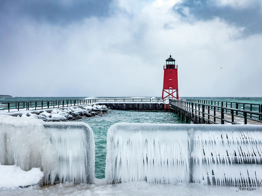 Lighthouse and Ice Photograph by Framing Places