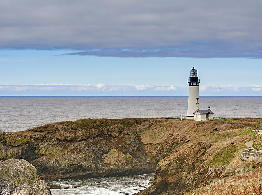 Architecture Photograph - Lighthouse and Sea Cliffs by Marv Vandehey