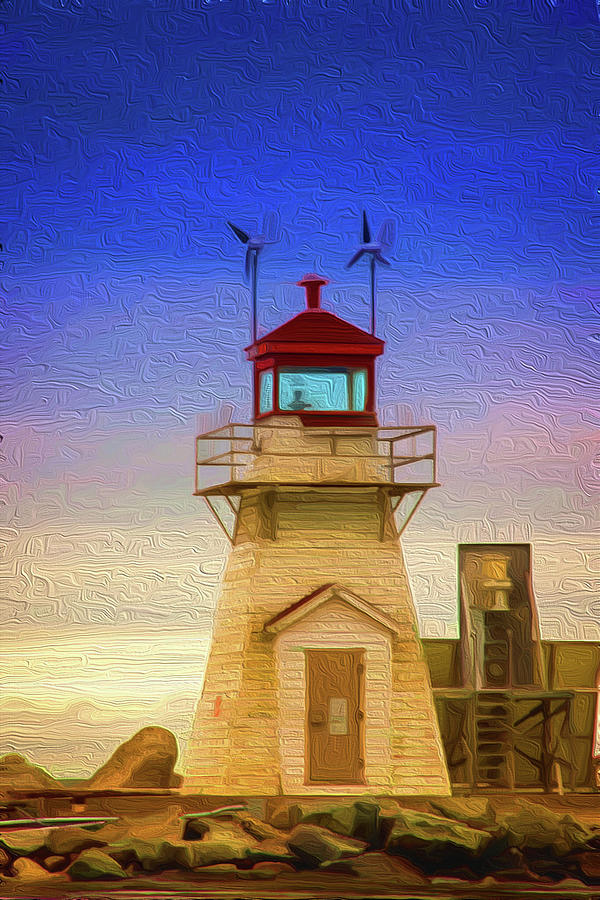 Lighthouse Painting by Prince Andre Faubert