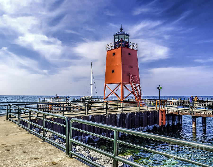 Lighthouse at Charlevoix South Pier Photograph by Nick Zelinsky Jr - Pixels