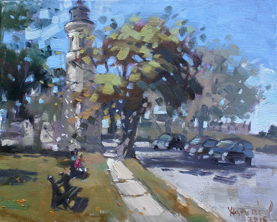 Tree Painting - Lighthouse at Fort Niagara by Ylli Haruni
