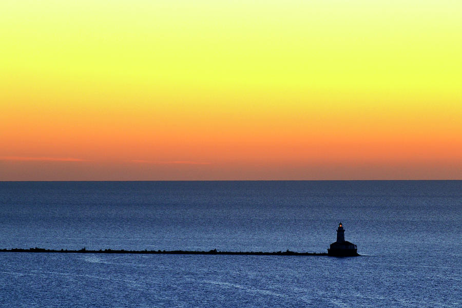 Lighthouse at Sunrise on Lake Michigan Photograph by Zawhaus Photography