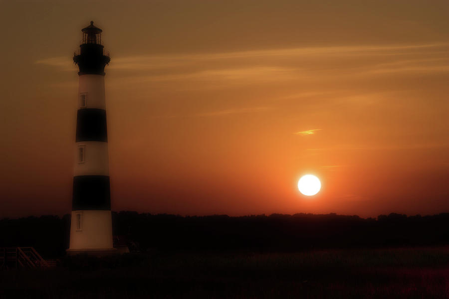 Sunset Photograph - Lighthouse at Sunset  by Randy Steele