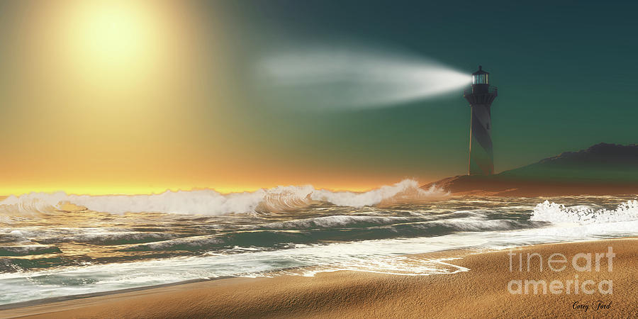 Lighthouse Beach Digital Art by Corey Ford