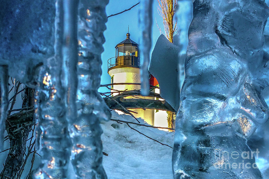 Lighthouse Betsie Blue Ice -5422 Photograph by Norris Seward