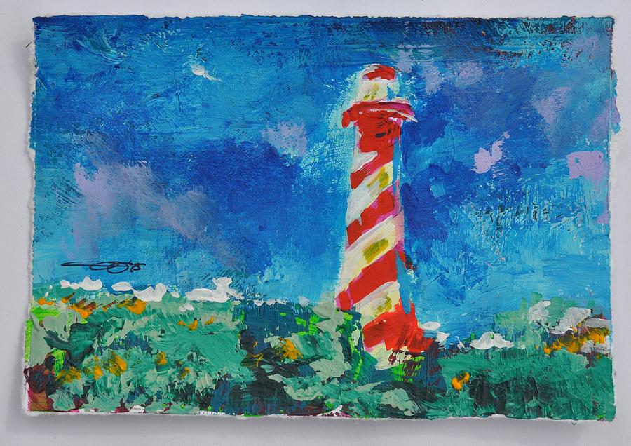 Lighthouse Burgh Haamstede Blue impression Painting by Eduard Meinema