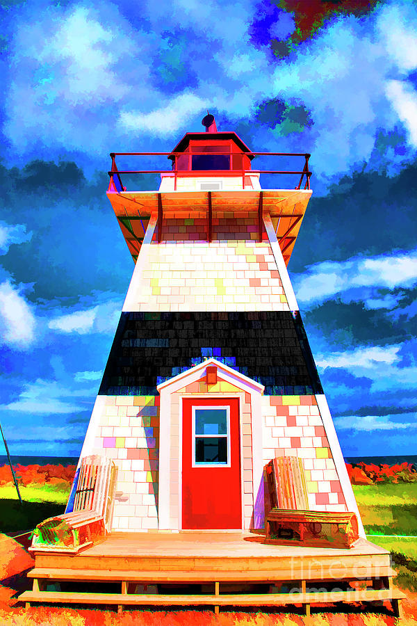 Lighthouse by the Sea Digital Art by Rick Bragan