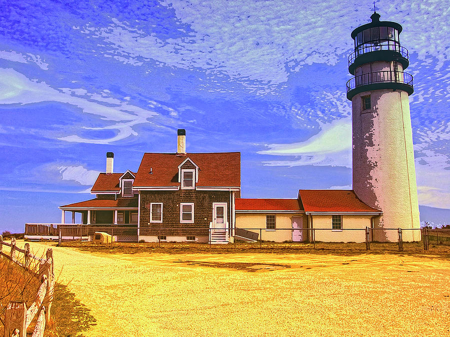 Lighthouse Cape Cod Mixed Media by Dominic Piperata