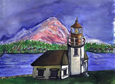 Lighthouse Painting - Lighthouse by Caroline Lifshey Lighthouse Painting - Lighthouse by Caroline Lifshey