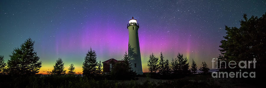 Lighthouse Photograph - Lighthouse Crisp Point Northern Lights -0389 by Norris Seward