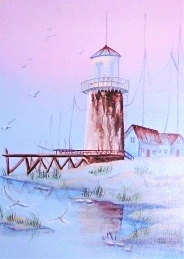 Lighthouse Painting by Denise F Fulmer