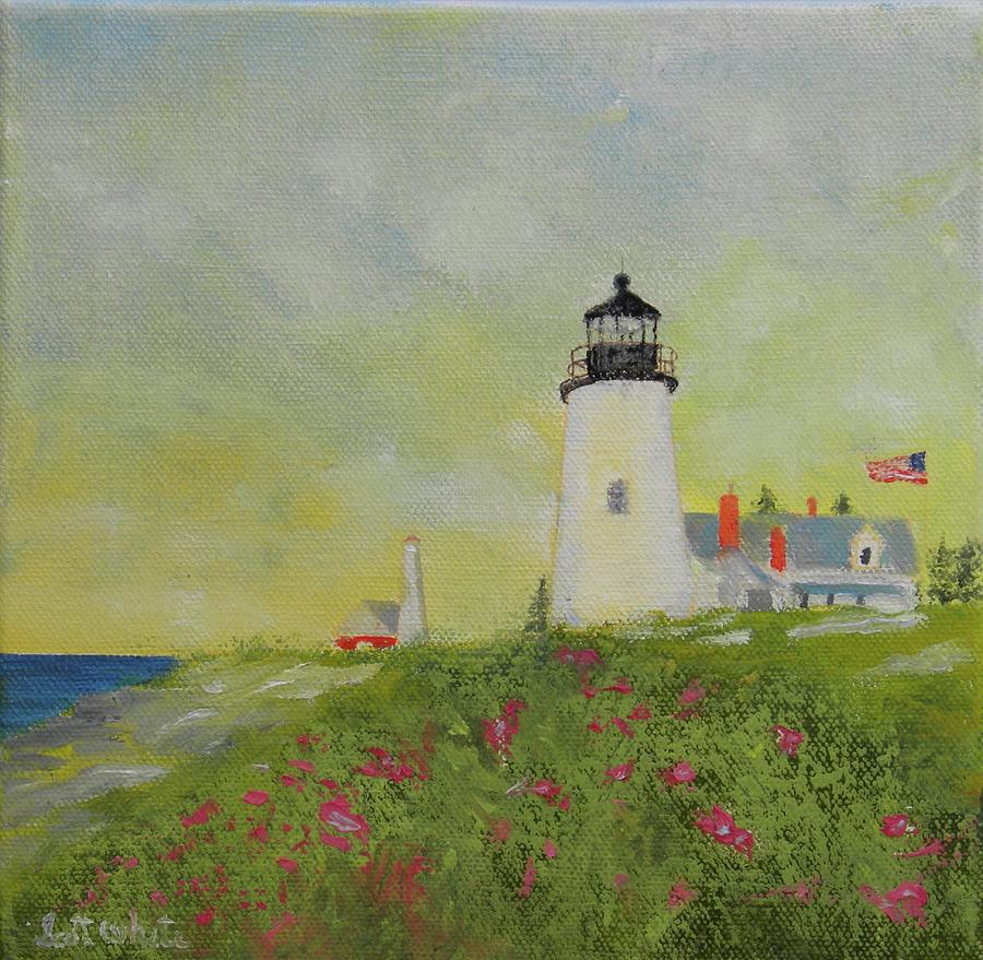 Lighthouse From Below Painting by Scott W White