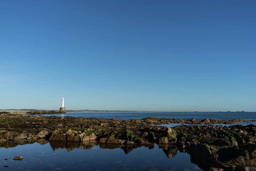 Lighthouse - Aberdeen Harbour Aberdeenshire Scotland UK Photograph by Georgia Mizuleva