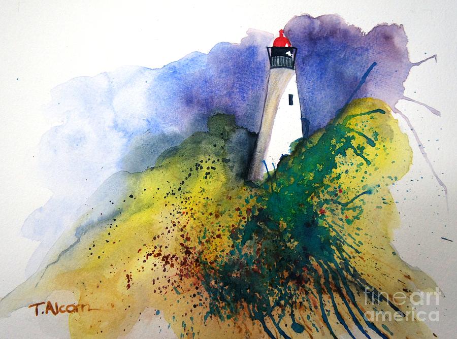 Lighthouse III - original sold Painting by Therese Alcorn