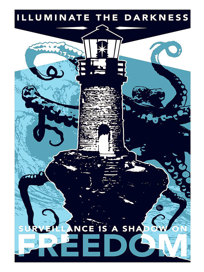 Vintage Digital Art - Lighthouse, Illuminate the darkness, vintage travel poster by Long Shot