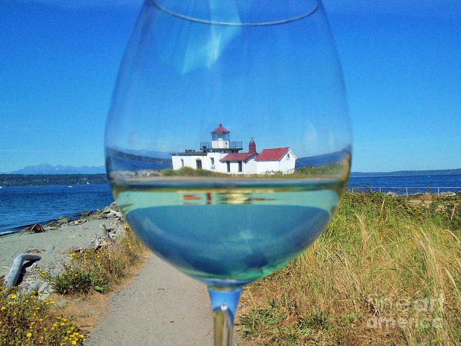 Lighthouse In A Wineglass Photograph by Carol Riddle