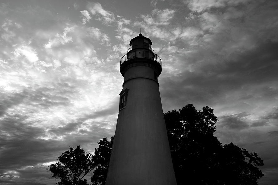 Lighthouse in Black and White Photograph by Mike Murdock