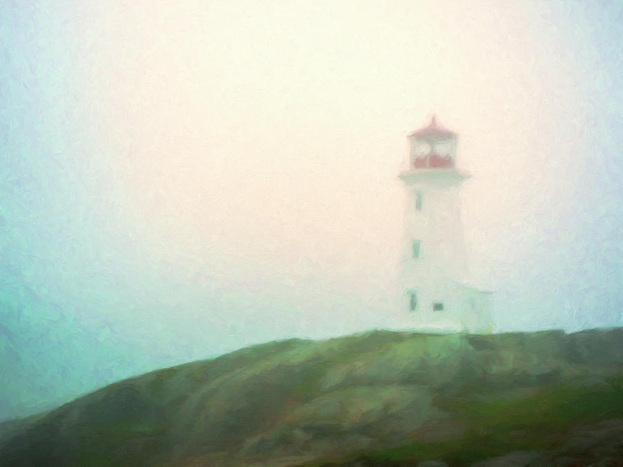 Lighthouse in Early Morning Fog Painting by Dominic Piperata