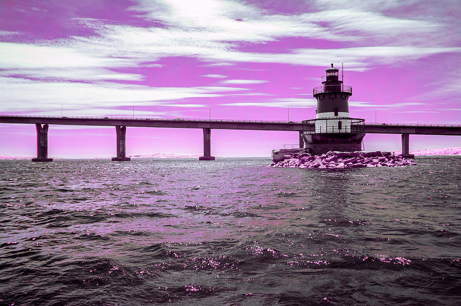Lighthouse in Infrared from a Boat Photograph by Brian Hale