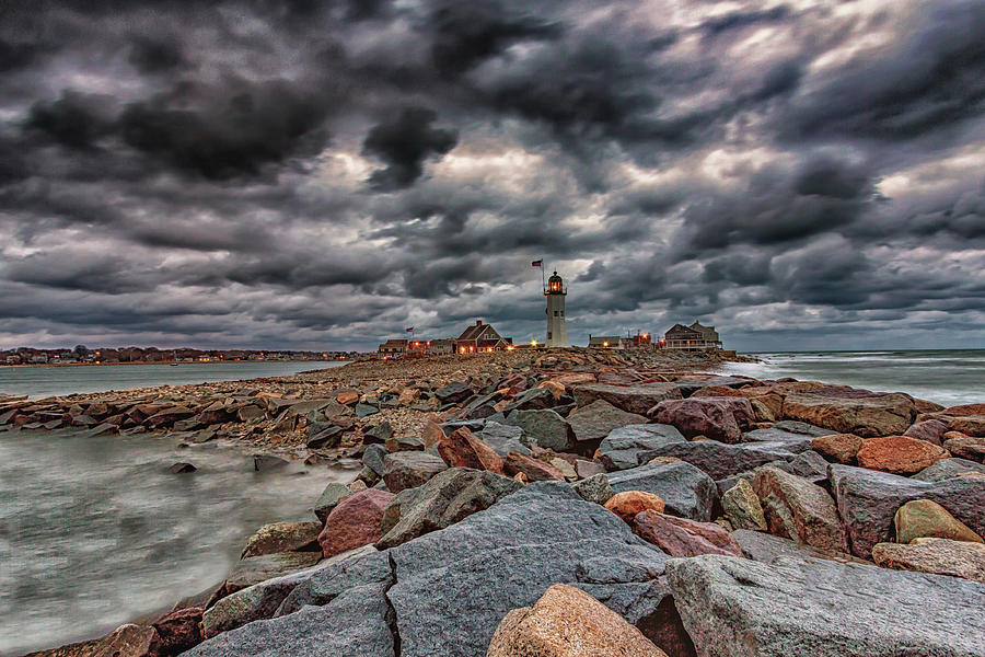 Lighthouse in Storm Photograph by Brian MacLean