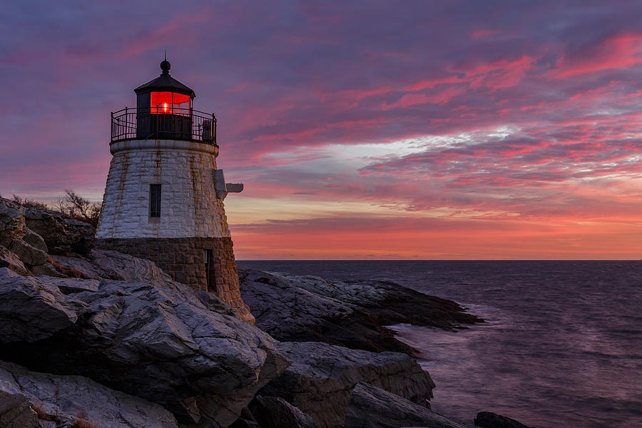 Lighthouse in the Pink Photograph by Bryan Bzdula