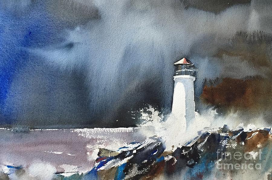 Watercolor Painting - Lighthouse by John Byram Watercolor Painting - Lighthouse by John Byram