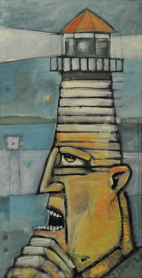 old lighthouse keeper painting